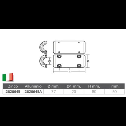 TECNOSEAL Ogive Maxpower, Lewmar, Sleipner,JP ANODO BOW THRUST SIDE POWE-SLEIPNER - immagine 2