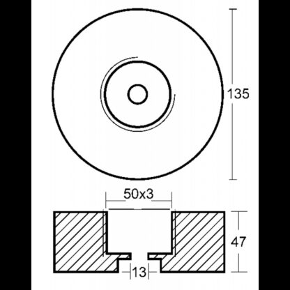 TECNOSEAL Anodi di Protezione ANODO TONDO Ø MM.135 H.47 - immagine 2