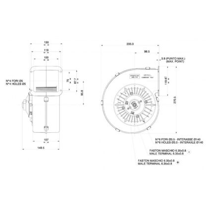 Elettroventilatori ASPIRATORE 12V. SINISTRO - immagine 2