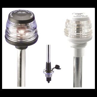 Asta con Fanale LUCE ESTRAIBILE A 360°-BASE TONDA