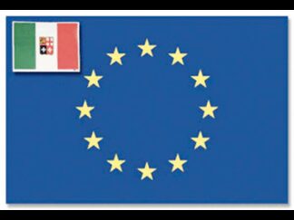 ADRIA BANDIERE Bandiere in Tessuto BANDIERA EUROPA+ITALIA CM.30X45