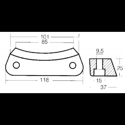 TECNOSEAL Anodi Volvo Penta BARRA DUO PROP IN ALLUMINIO - immagine 2