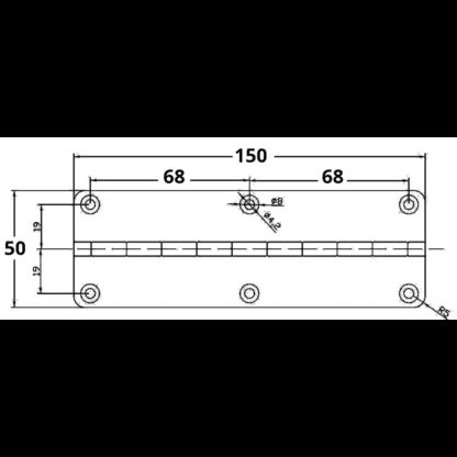 Cerniere Inox Spessore mm.1.5 CERNIERA IN ACCIAIO INOX MM.150X50 - immagine 2