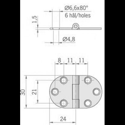 ROCA Cerniere Inox Spessore mm.1.5 CERNIERA INOX MM.47X30 - immagine 2