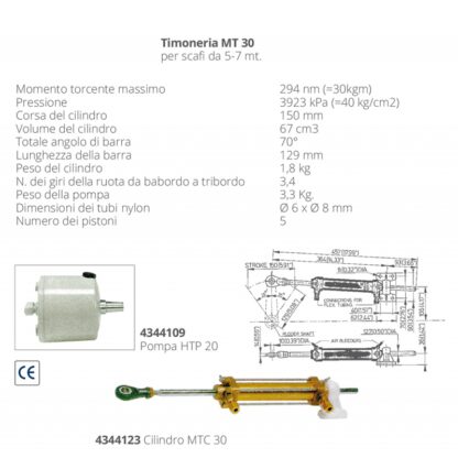 VETUS Timonerie Idrauliche Vetus CILINDRO MTC30 - immagine 2