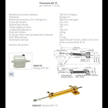 VETUS Timonerie Idrauliche Vetus CILINDRO MTC72 - immagine 2