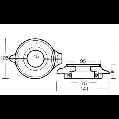 TECNOSEAL Anodi Volvo Penta COLLARE SAIL DRIVE IN ZINCO - immagine 2