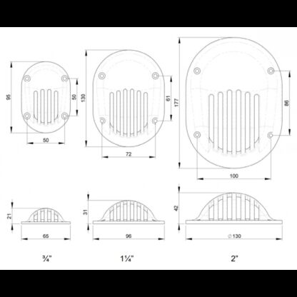 TRUDESIGN Cuffie scarichi a mare CUFFIA SCARICO A MARE DA 1 1/4" - immagine 2