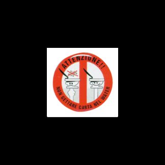 ERREGRAFICA Tabelle e Bandiere Adesive DIVIETO CARTA WC RILIEVO