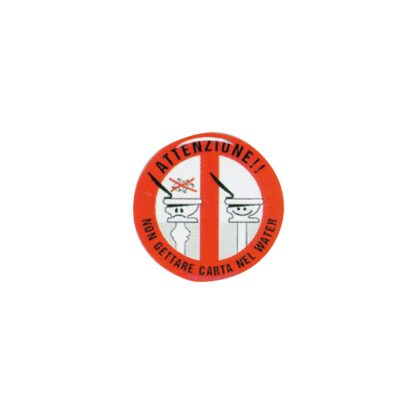 ERREGRAFICA Tabelle e Bandiere Adesive DIVIETO CARTA WC RILIEVO