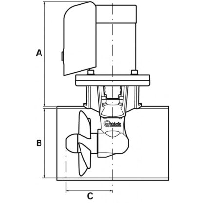 QUICK Eliche di Manovra Quick ELICA BTQ 125-30kg 12V CON CARTER - immagine 2