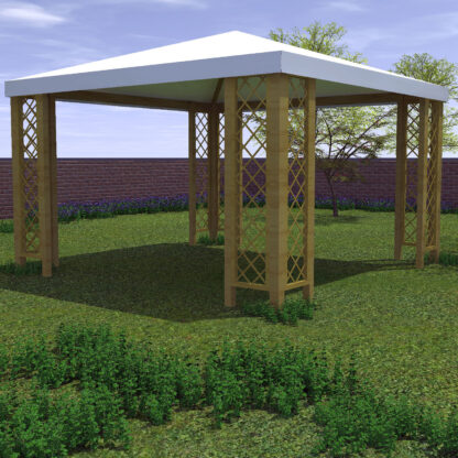 PERGOLE GAZEBO E CARPORT GAZEBO CAPRI 360X300 CON GRIGLIATI - immagine 2