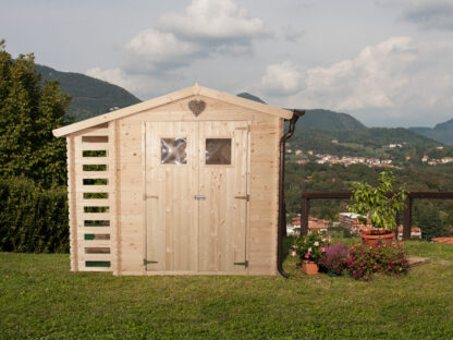 CASETTE IN ABETE GREZZO CASETTA CON LEGNAIA AVA CM. 200X200 - immagine 3