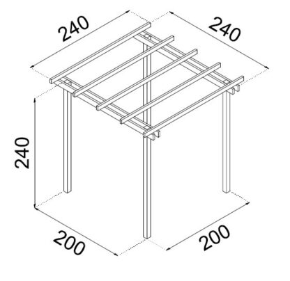 PERGOLE GAZEBO E CARPORT PERGOLA AUTOPORTANTE 240x240 - immagine 7