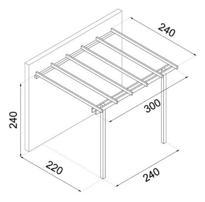 PERGOLE GAZEBO E CARPORT PERGOLA ADDOSSATA 300X240 - immagine 2
