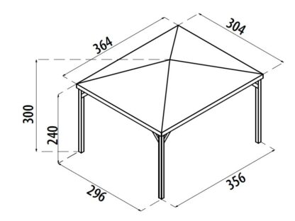 PERGOLE GAZEBO E CARPORT GAZEBO ISCHIA 360X300 SENZA GRIGLIATI - immagine 2