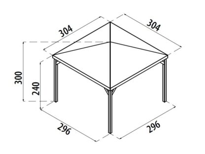 PERGOLE GAZEBO E CARPORT GAZEBO ISCHIA 300X300 SENZA GRIGLIATI - immagine 2