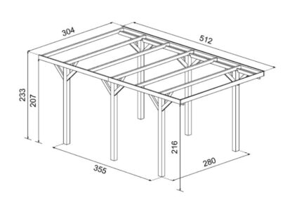 PERGOLE GAZEBO E CARPORT CARPORT SINGOLO SENZA COPERTURA - immagine 3