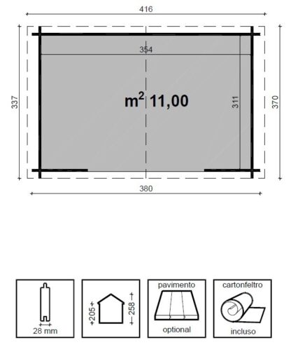 CASETTE IMPREGNATE IN AUTOCLAVE CASETTA DOROTHY CM 380X337 - immagine 6