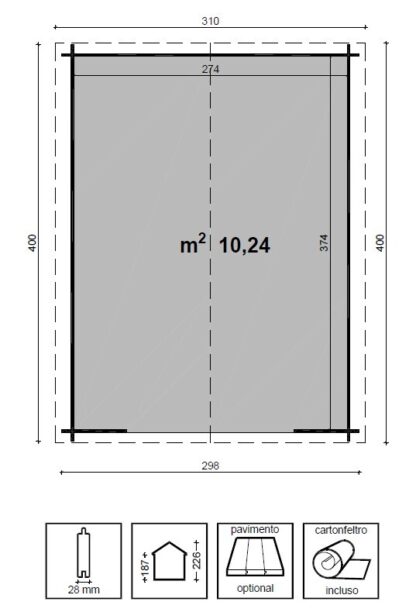 CASETTE IN ABETE GREZZO CASETTA DIANA CM 300x400 - immagine 2
