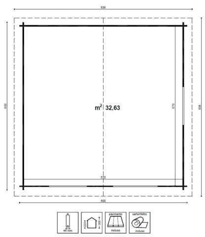 CASETTE IN ABETE GREZZO CASETTA ANNA CM 600X550 - immagine 2