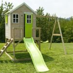 GIOCHI BAMBINI CASETTA BAMBY SU PALAFITTA CON ALTALENA