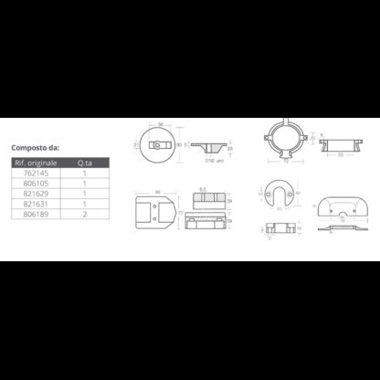 TECNOSEAL KIT Anodi Alluminio KIT ALL. MERCRUISER ALPHA I GEN II - immagine 2