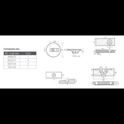 TECNOSEAL KIT Anodi Alluminio KIT ALLUMINIO MERCURY VERADO 6 - immagine 2