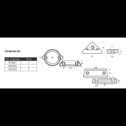TECNOSEAL KIT Anodi Alluminio KIT ALLUMINIO VOLVO 290C DUAL PROP - immagine 2