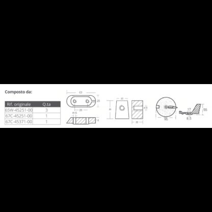TECNOSEAL KIT Anodi Alluminio KIT ALLUMINIO YAMAHA 40-60 HP - immagine 2