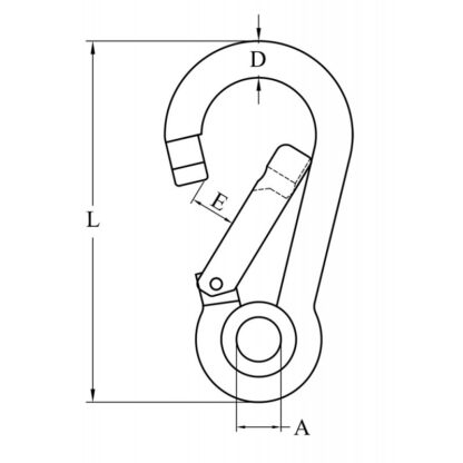 Moschettoni MOSCHET. INOX C/OCCHIO Ø MM.6X60 - immagine 2