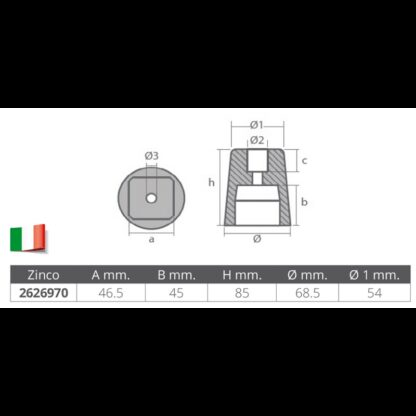 ENRICO POLIPODIO Anodi di Protezione ANODO RICAMBIO Ø MM.36 x 3 - immagine 2