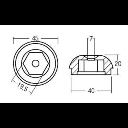 ENRICO POLIPODIO Ogive Maxpower, Lewmar, Sleipner,JP OGIVA ZN SLEIPNER SP 55/75/95 - immagine 2