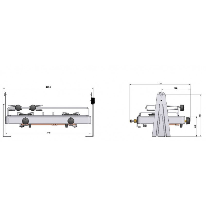 ENO Barbecue,Cucine, Piani Cottura ENO PIANO COTTURA A DUE FUOCHI DUO - immagine 2