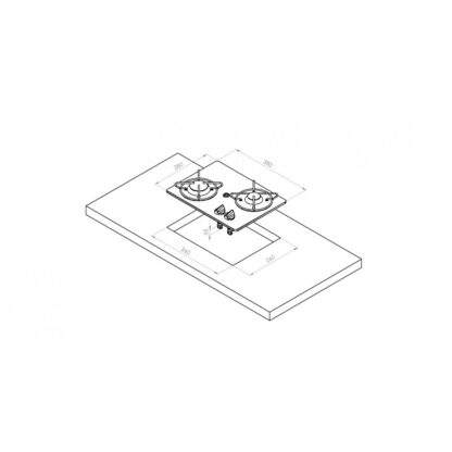 NAVYLOAD Fornelli, Piani Cottura Navy Load PIANOCOTTURA VETRO 2 FUOCHI 280X380 - immagine 2