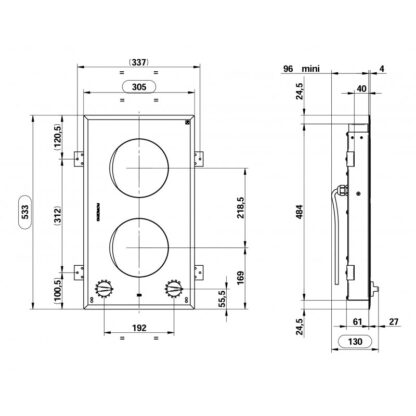 ENO Barbecue,Cucine, Piani Cottura ENO PIANO COTTURA INFINITE 2 FUOCHI - immagine 2