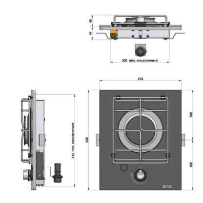 ENO Barbecue,Cucine, Piani Cottura ENO PORTA PENTOLE MASTERGLASS 1 FUOCO - immagine 2