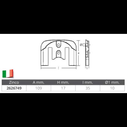 TECNOSEAL Anodi Yanmar PIASTRA ANTICAVITAZIONE YANMAR - immagine 2