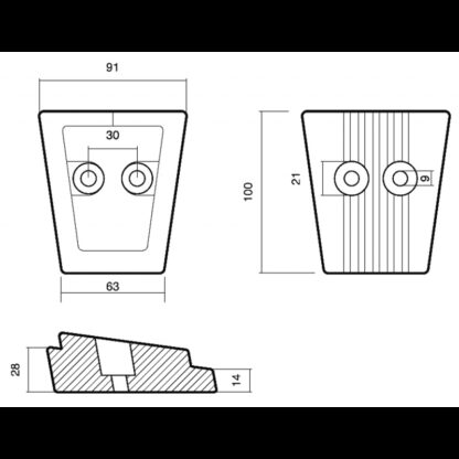 TECNOSEAL Anodi Volvo Penta PIASTRA VOLVO SX-A/DPS-A - immagine 2