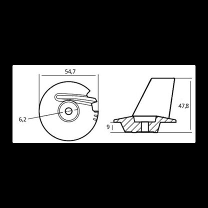TECNOSEAL Anodi Tohatsu PINNA IN ZINCO MFS 8-20HP 4T - immagine 2