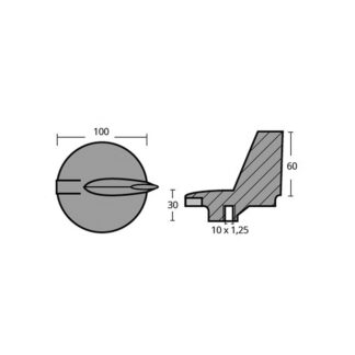 TECNOSEAL Anodi Yamaha - Mariner PINNA DIREZIONALE IN ALLUMINIO