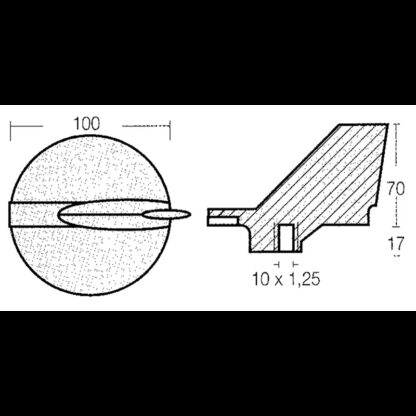 TECNOSEAL Anodi Yamaha - Mariner PINNA 200/300 HP IN ZINCO - immagine 2
