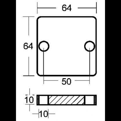 ENRICO POLIPODIO Anodi Mercury - Mercruiser PLACCA  MM. 64X64X10 - immagine 2