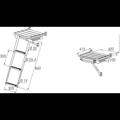 PLASTIMO Plancette di Poppa PLANCETTA CM.42X42 C/SCALETTA - immagine 2