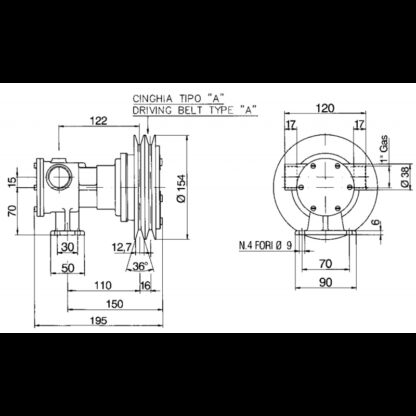 ANCOR Pompe Raffredamento Motore POMPA A GIRANTE ELASTICA PM 36 EM - immagine 2