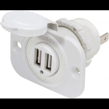 BLUE SEA Prese e Spine DOPPIA PRESA USB 12V. BIANCA