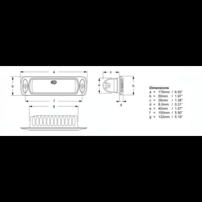 HELLA MARINE Proiettori Fissi, Manuali SEA HAWK R INCASSO ILLUM. SPOT - immagine 3