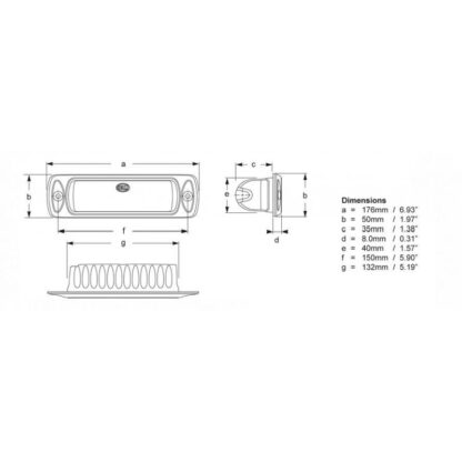 HELLA MARINE Proiettori Fissi, Manuali SEA HAWK R INCASSO ILL. DIFF. NERO - immagine 2