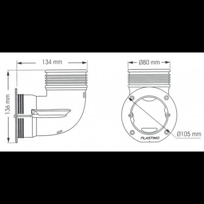 PLASTIMO Areatori RACCORDO CURVO EZ AIR MM 80 - immagine 2
