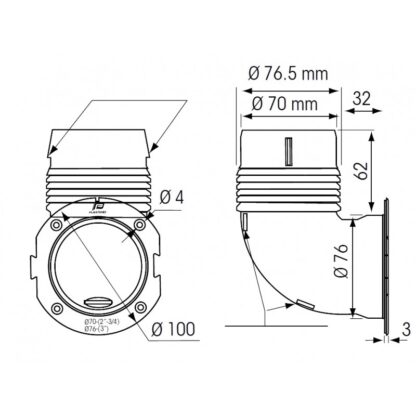 PLASTIMO Prese Aria RINFORZO A GOMITO 3" cf.5pz - immagine 2